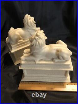 New York Public Library Lions Heavy Bookend Replicas Vtg. Beautiful Set MSRP $175