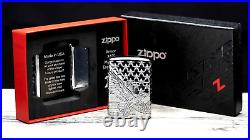 New ZIPPO Lighter EAGLE STARS AMERICAN FLAG All Round Carved Brilliant Chrome