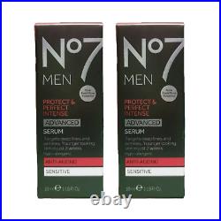 No7 MEN PROTECT & PERFECT INTENSE ADVANCED SERUM 30ml NEW X 2 BOXES 60ML