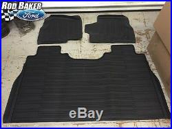 OEM NEW 15-18 Ford F-150 Crew Cab TRAY Floor Mat Kit BLACK Rubber All Weather