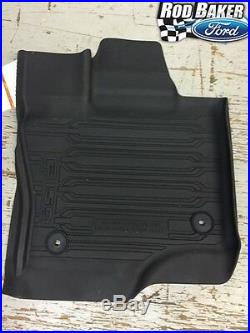 OEM NEW 15-18 Ford F-150 Crew Cab TRAY Floor Mat Kit BLACK Rubber All Weather