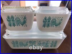 Old Pyrex Gooseberry Butter Prints Riff 4-Piece Set from JP