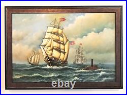 Onaway Ship 1860 24x 36 Oil Canvas PAINTING by Ray Dicken a Antonio Jacobsen