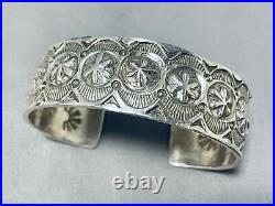 One Of The Most Intricate Vintage Navajo All Sterling Silver Bracelet