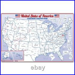 Original State Magnet Collector's Set 51 Magnets with Metal Display Board