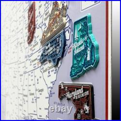 Original State Magnet Collector's Set 51 Magnets with Metal Display Board