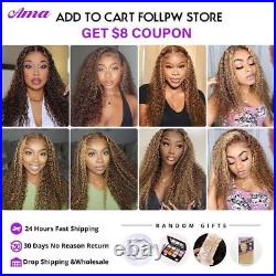 P4 27 Highlight Kinky Curly Hair Weave 3/4 Pcs Bundles Remy Human Hair Extension