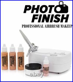 PHOTO FINISH PROFESSIONAL AIRBRUSH MAKEUP KIT- SYSTEM-Light -Medium or Tan