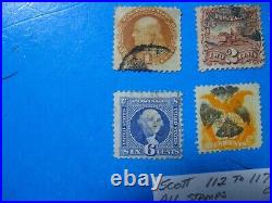 Partial Set Scott 112-117 USA Stamps All 6 Fine Or Better