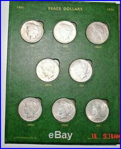 Peace Dollar Complete Set Of 24 Pds Mints With All Key Dates In Whitman Aulbum