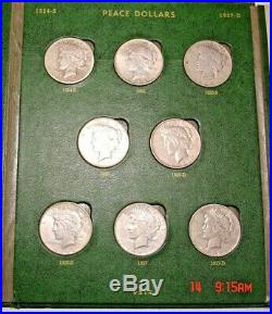 Peace Dollar Complete Set Of 24 Pds Mints With All Key Dates In Whitman Aulbum