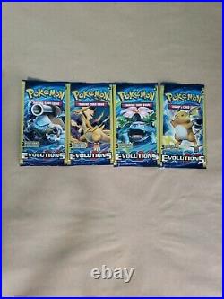 Pokemon XYEvolutions 55 SEALED 3-Card Booster Packs ALL 4 ARTWORKS WITH BOX