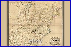 Poster, Many Sizes Map Of All Railroads In The United States 1854 P2