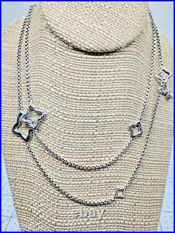 Pre-owned David Yurman Quatrefoil Necklace 36 L Sterling Silver