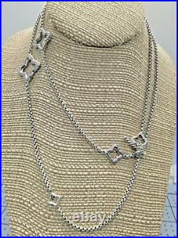 Pre-owned David Yurman Quatrefoil Necklace 36 L Sterling Silver