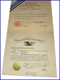 President of United States Awards and Certificates James Grant Official