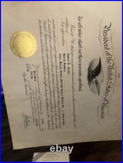 President of United States Awards and Certificates James Grant Official