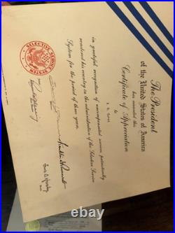 President of United States Awards and Certificates James Grant Official