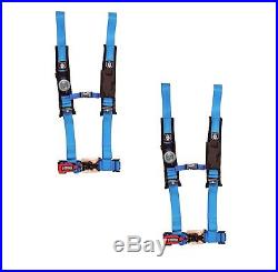 Pro Armor 4 Point Harness 2 Pads Seat Belts PAIR Blue RZR XP 1000 Turbo S All