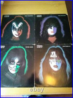 RARE Kiss All 4 1978 US pressed solo album bundlen+ inners sound great