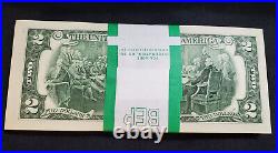 RARE Lucky Money $2 Bills BEP Pack of 100 Consecutive All Double 88 Serial #'S
