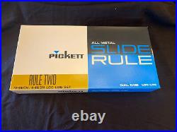 RARE Pickett Model N500 N300-ES Paired set all metal slide rules, ORIGINAL BOX