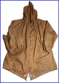 RARE US MILITARY Issue Parka Jacket Oxford All Season Vanderbilt Co Fishtail HTF