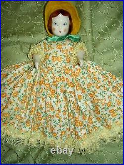 RUTH GIBBS, Play Friend Series, 7, 1940s, darling china doll, mint condition