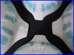 Rare REVERSE Pyrex Amish Butterprint Cinderella Bowls Turquoise on White