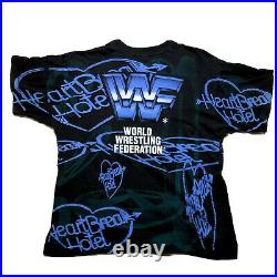 Rare Vintage WWF 90s Mens Shawn Michaels HBK All Over T Shirt WWE Heartbreak Kid