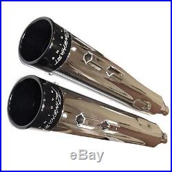 Rinehart Racing 4 Slip-on Mufflers Chrome Black Tip Harley Touring All 95-2015