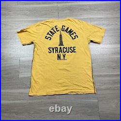 Roots of Fight Shirt Mens Medium Yellow Mike Tyson Boxing State Games Syracuse