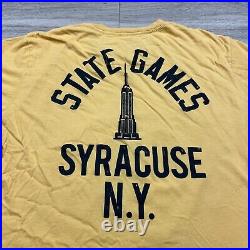 Roots of Fight Shirt Mens Medium Yellow Mike Tyson Boxing State Games Syracuse