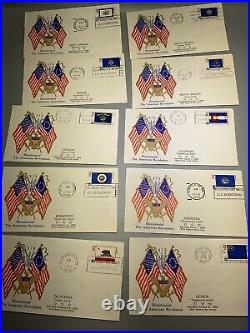 STATE FLAG 1976 SCARCE PATRIOTIC EAGLE & FLAGS BOERGER CACHET FDC All States