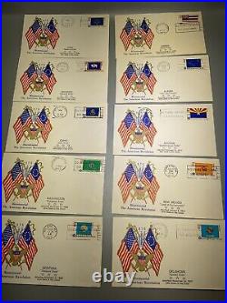 STATE FLAG 1976 SCARCE PATRIOTIC EAGLE & FLAGS BOERGER CACHET FDC All States