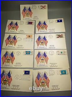 STATE FLAG 1976 SCARCE PATRIOTIC EAGLE & FLAGS BOERGER CACHET FDC All States