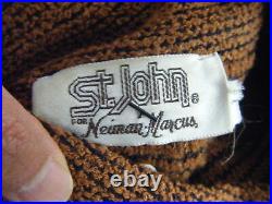 ST. JOHN for Neiman Marcus Brown/Black Santana Knit Jacket-Bust 40/M