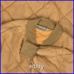 Sears Vintage 70s Quilted Bomber Jacket L Made in USA Men's Beige Workwear