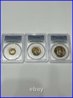 Set Of 3 PCGS Graded Coins 1954-s. 10.25 &. 50 All 3 From An Orig Mint Set