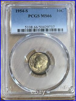 Set Of 3 PCGS Graded Coins 1954-s. 10.25 &. 50 All 3 From An Orig Mint Set