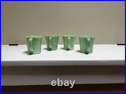 Set Of 4 Fire King Jadeite Mug D Handle Vintage