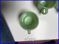 Set Of 4 Fire King Jadeite Mug D Handle Vintage