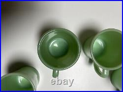 Set Of 4 Fire King Jadeite Mug D Handle Vintage