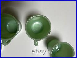 Set Of 4 Fire King Jadeite Mug D Handle Vintage