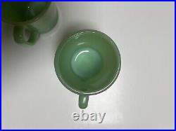 Set Of 4 Fire King Jadeite Mug D Handle Vintage