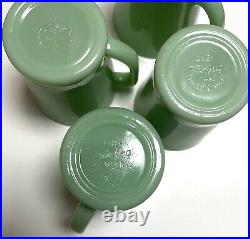 Set Of 4 Fire King Jadeite Mug D Handle Vintage