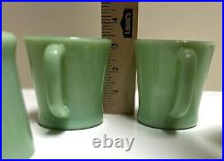 Set Of 4 Fire King Jadeite Mug D Handle Vintage