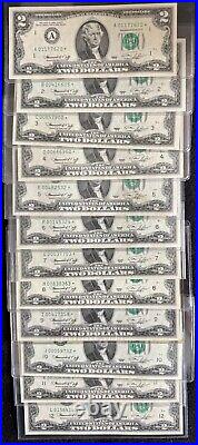 Set of 12 1976 $2 Star Notes All 12 Districts (Uncirculated)