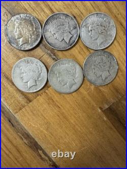 Silver Dollars 6 Lot All Circulated 1920's- 1930's