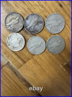 Silver Dollars 6 Lot All Circulated 1920's- 1930's